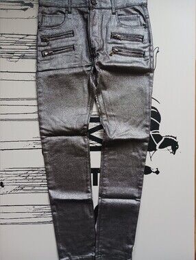 Balmain | Jeans | Balmain Silver Coated Denim Jeans | Poshmark